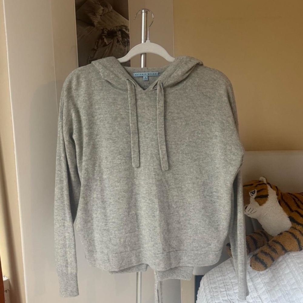 ANTONIO MELANI Light Gray Knit Hoodie